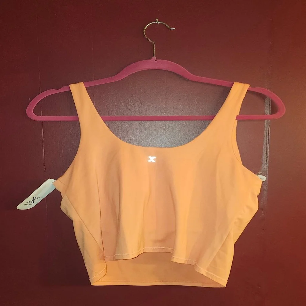 Xersion EverUltra-Lite Round Neck Long Line Bra Large NWT Miami Peach
